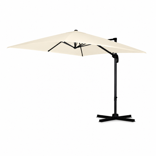 Umbrela de Gradina Pliabila 420 cm cu Rotire 360°, Protectie UV si Husa Inclusa