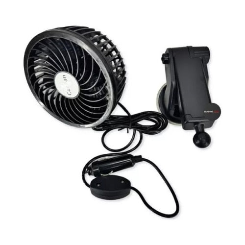 Ventilator Auto idealSTORE pentru bord cu ventuza, alimentare 12V, Prindere in parbriz cu ventuza