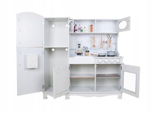 Bucatarie multifunctionala pentru copii, din lemn alb