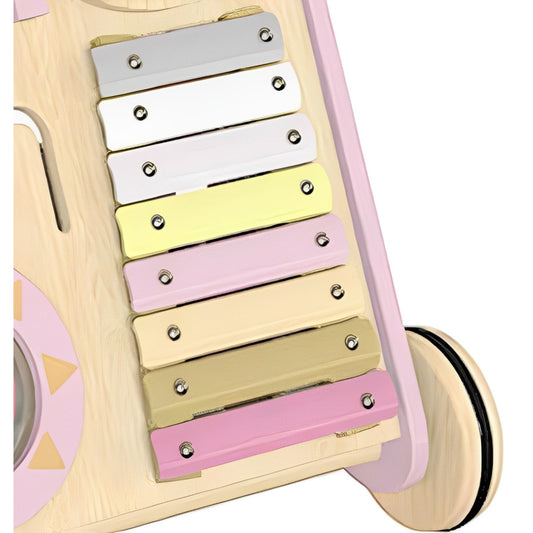 Premergator copii din lemn 3 in 1 idealSTORE, cu activitati educative