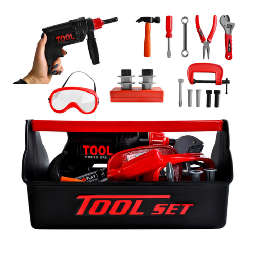 Set pentru copii, trusa cu unelte si cutie pentru depozitare, Tool Box 22 elemente