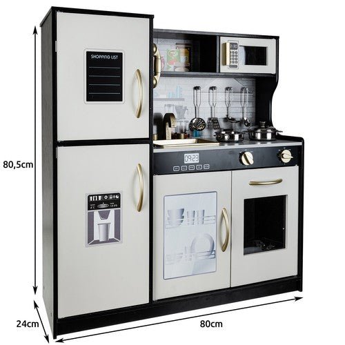 Bucatarie multifunctionala pentru copii, din lemn, Kruzzel,16806, cu lumini