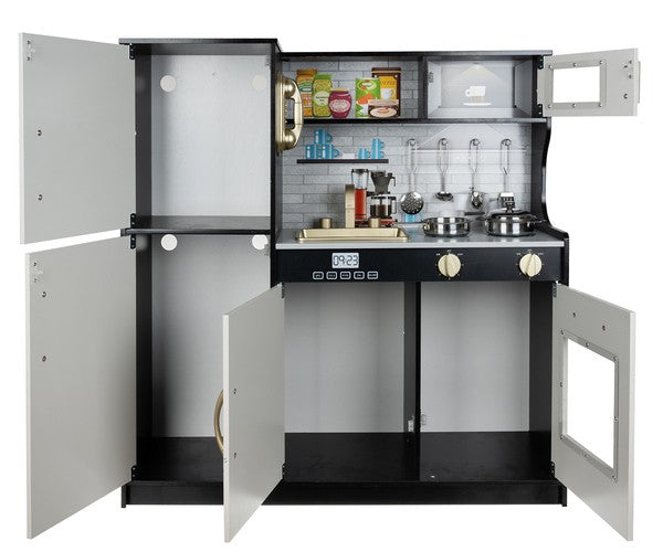 Bucatarie multifunctionala pentru copii, din lemn, Kruzzel,16806, cu lumini