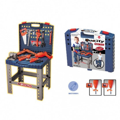 Set banc de scule copii cu bormasina electrica de jucarie - 00822