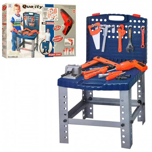 Set banc de scule copii cu bormasina electrica de jucarie - 00822