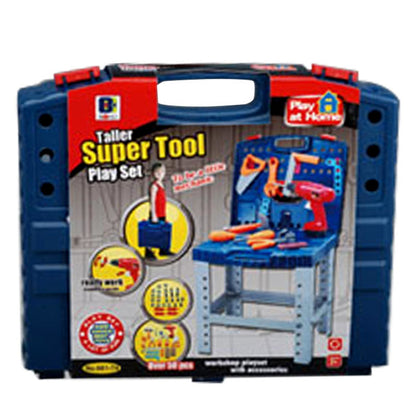 Banc de lucru cu scule pentru copii, 50 accesorii incluse pentru o distractie garantata, Multicolor