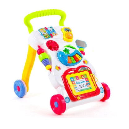 Antepremergator interactiv - centru de activitati multifunctional Music Walker, cu jucarii detasabile, 42 cm x 34 cm x 45 cm