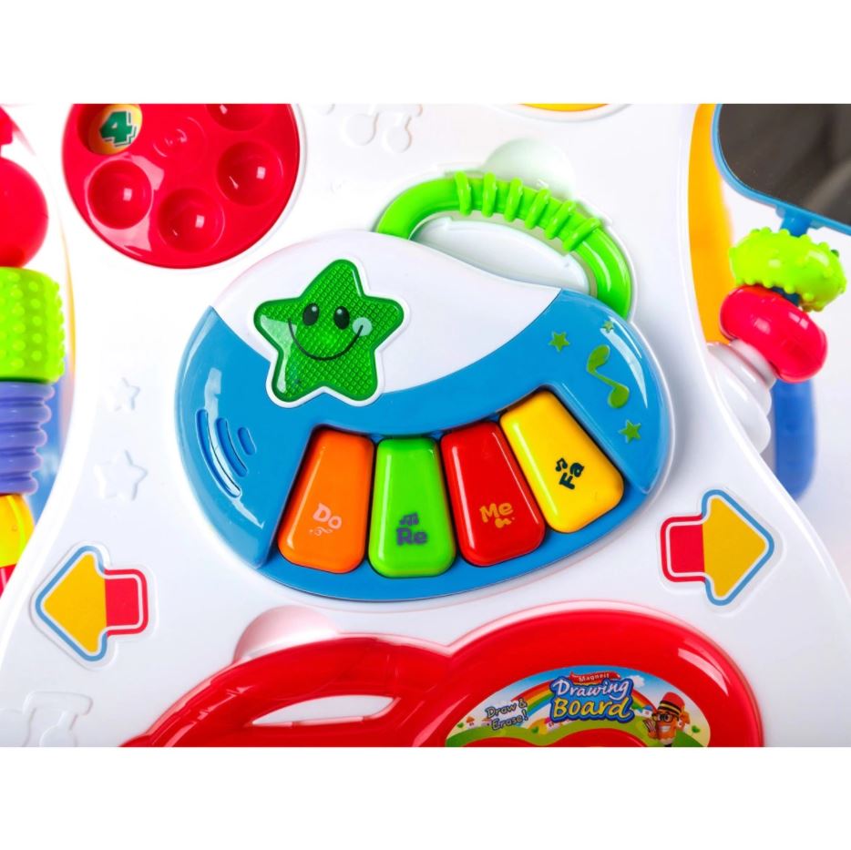 Antepremergator interactiv - centru de activitati multifunctional Music Walker, cu jucarii detasabile, 42 cm x 34 cm x 45 cm