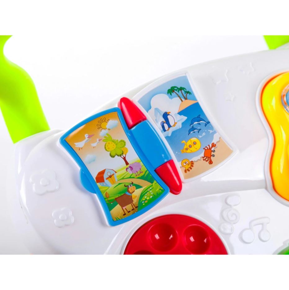 Antepremergator interactiv - centru de activitati multifunctional Music Walker, cu jucarii detasabile, 42 cm x 34 cm x 45 cm