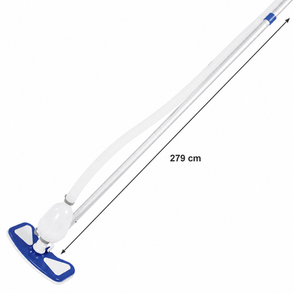 Set de curatare piscine idealSTORE, Debit pompa filtrare 2006L/h, Lungime furtun aspirare 7.5m, Tija de aluminiu 2.79, Sac colectare reutilizabil