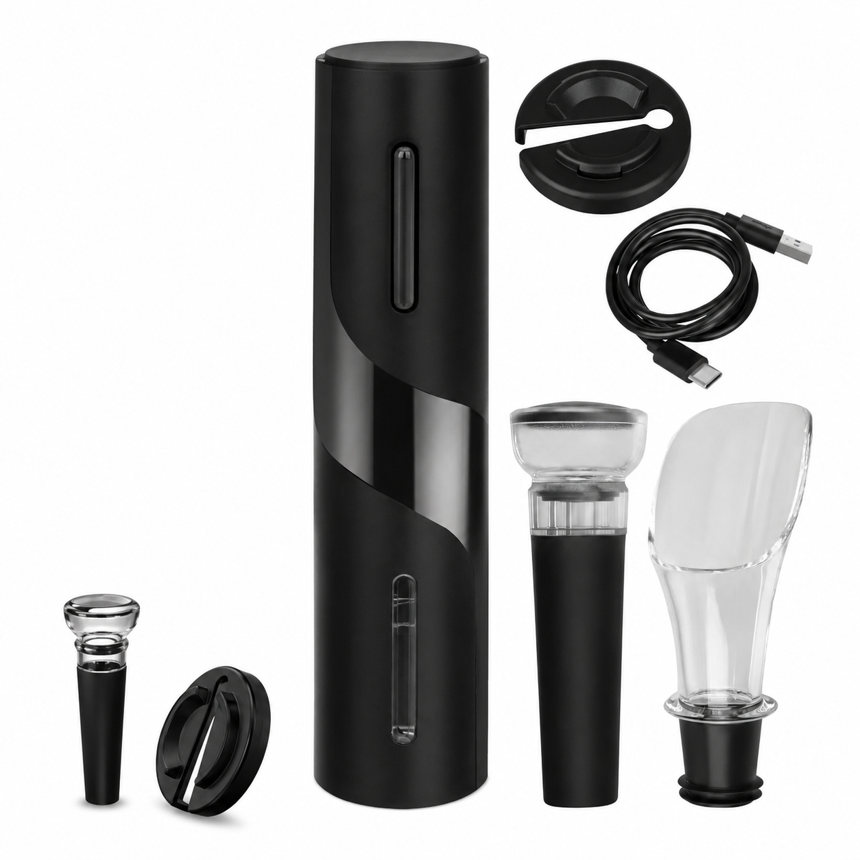 Desfacator electric pentru vin idealSTORE, Acumulator reincarcabil prin cablu USB-C