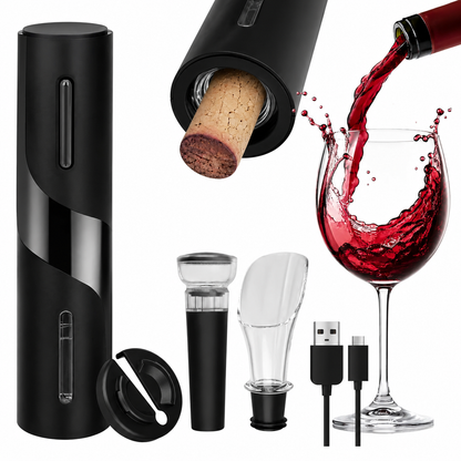 Desfacator electric pentru vin idealSTORE, Acumulator reincarcabil prin cablu USB-C