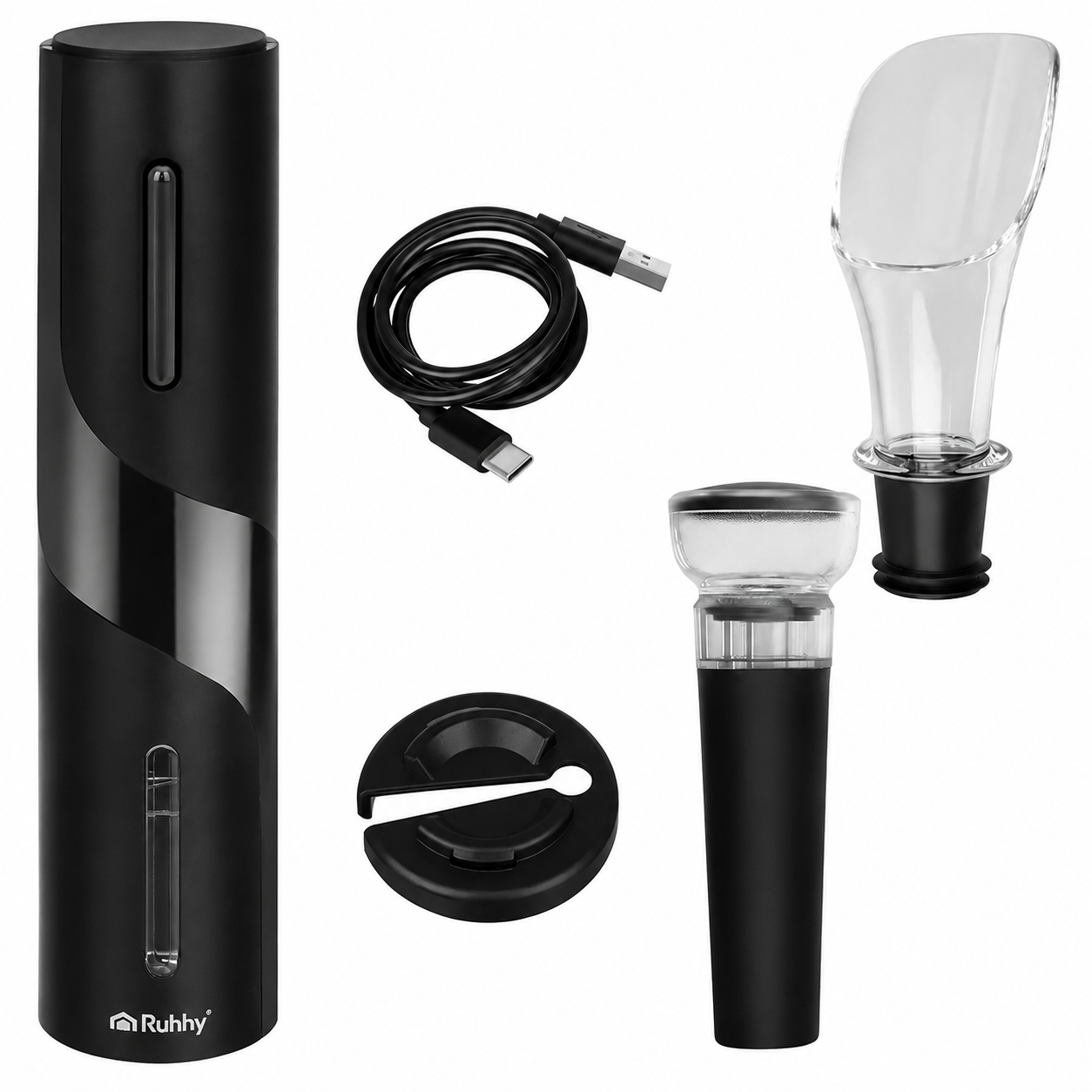 Desfacator electric pentru vin idealSTORE, Acumulator reincarcabil prin cablu USB-C