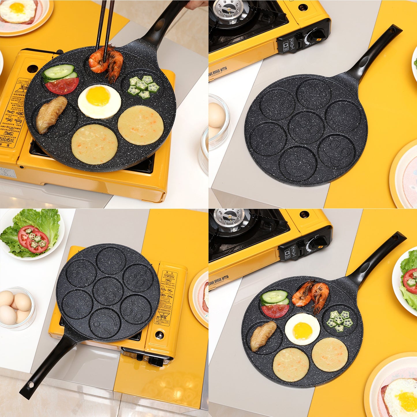 Tigaie pentru clatite, Inductie, Aluminiu, Fete zambitoare, 26 cm