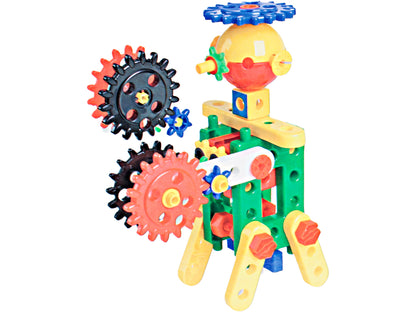 Set de Constructie idealStore ON-U-MIND BLOCK, 70 de ELEMENTE ce va permit sa creati STRUCTURI UNICE, VEHICULE sau ROBOTI, Sprijina Dezvoltarea CREATIVITATII si a ABILITATILOR Manuale, Joaca cu acestea IMBUNATATESTE coordonarea vizual-motorie