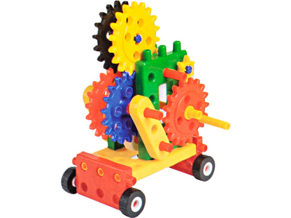 Set de Constructie idealStore ON-U-MIND BLOCK, 70 de ELEMENTE ce va permit sa creati STRUCTURI UNICE, VEHICULE sau ROBOTI, Sprijina Dezvoltarea CREATIVITATII si a ABILITATILOR Manuale, Joaca cu acestea IMBUNATATESTE coordonarea vizual-motorie