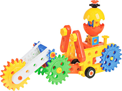 Set de Constructie idealStore ON-U-MIND BLOCK, 70 de ELEMENTE ce va permit sa creati STRUCTURI UNICE, VEHICULE sau ROBOTI, Sprijina Dezvoltarea CREATIVITATII si a ABILITATILOR Manuale, Joaca cu acestea IMBUNATATESTE coordonarea vizual-motorie