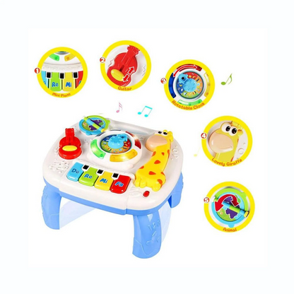 Masuta de activitati FOXMAG24, centru multifunctional, pian cu lumini si sunete, interactiv si educativ, baieti si fete, 1+, multicolor