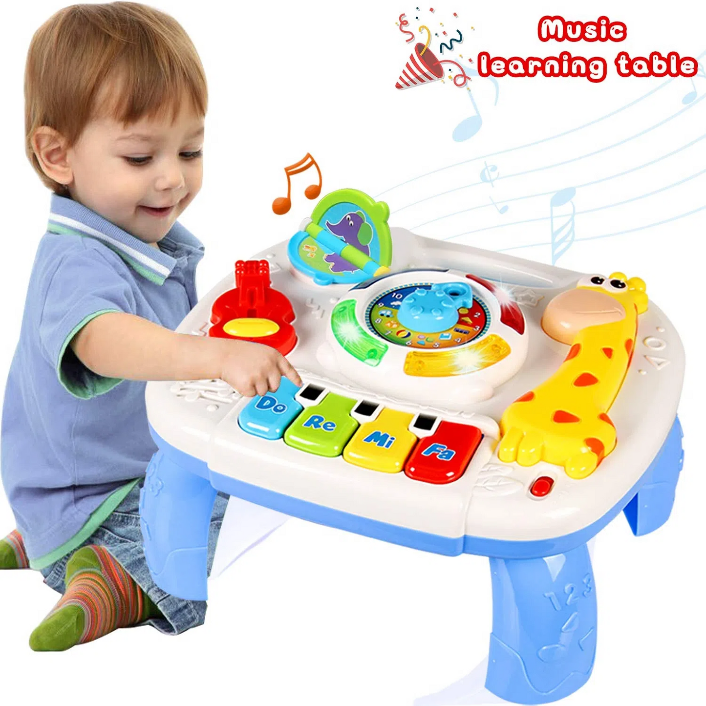 Masuta de activitati FOXMAG24, centru multifunctional, pian cu lumini si sunete, interactiv si educativ, baieti si fete, 1+, multicolor