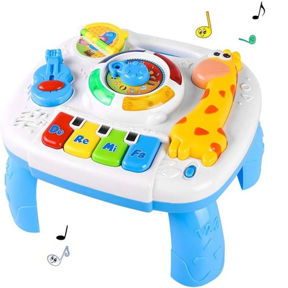 Masuta de activitati FOXMAG24, centru multifunctional, pian cu lumini si sunete, interactiv si educativ, baieti si fete, 1+, multicolor