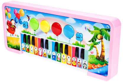 Pian Interactiv IDL, ANIMAL SONG TEACH, Decorat cu o imagine frumoasa ce dezvolta un Sentiment de ritm, Echipat cu Diverse functii ce ofera distractie micutilor, 14 chei Luminoase permit activarea Melodiilor si Sproresc imaginatia, Roz