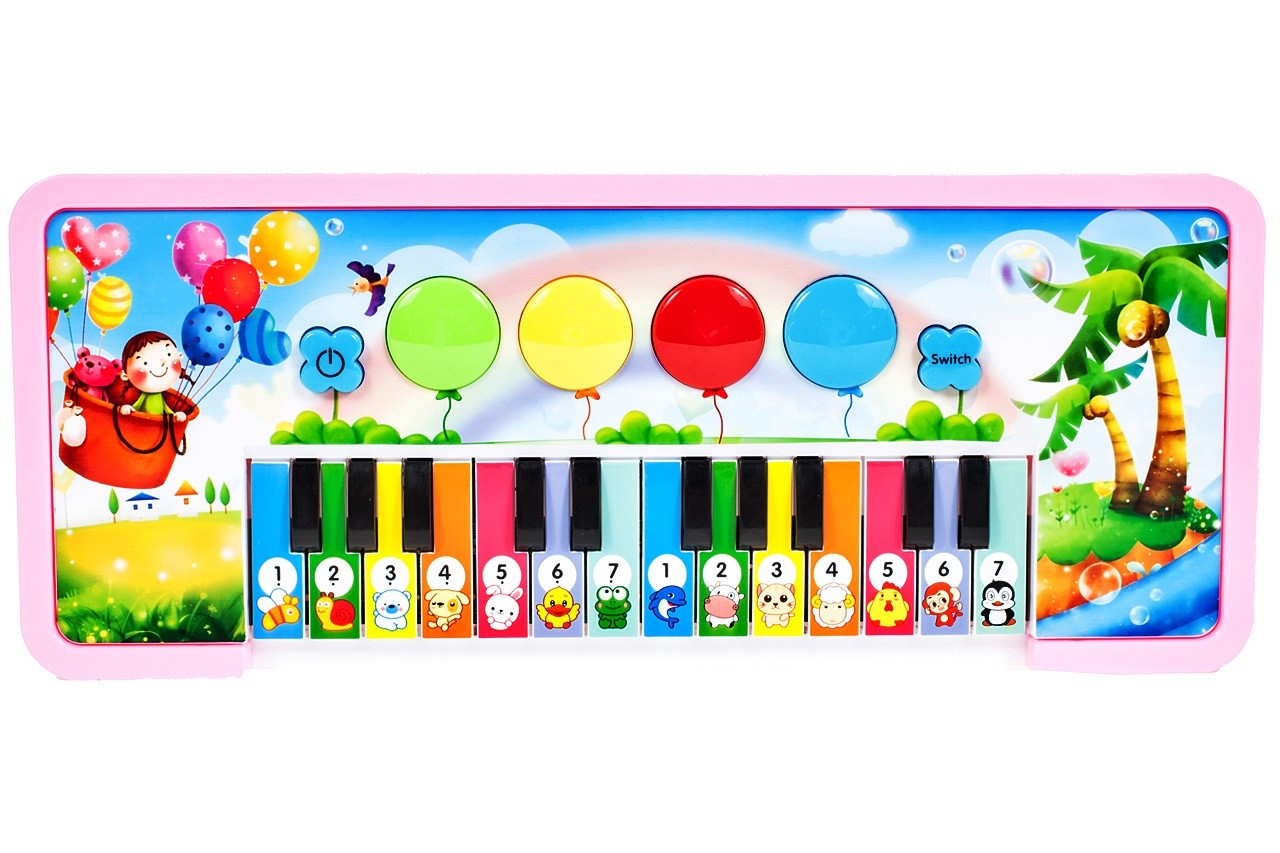 Pian Interactiv IDL, ANIMAL SONG TEACH, Decorat cu o imagine frumoasa ce dezvolta un Sentiment de ritm, Echipat cu Diverse functii ce ofera distractie micutilor, 14 chei Luminoase permit activarea Melodiilor si Sproresc imaginatia, Roz