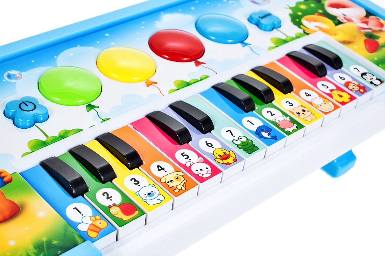 Pian Interactiv IDL, ANIMAL SONG TEACH, Decorat cu o imagine frumoasa ce dezvolta un Sentiment de ritm, Echipat cu Diverse functii ce ofera distractie micutilor, 14 chei Luminoase permit activarea Melodiilor si Sproresc imaginatia, Roz