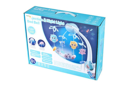 Carusel muzical pentru bebelusi cu telecomanda proiector si 500 de melodii Blue