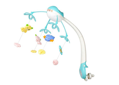 Carusel muzical pentru bebelusi cu telecomanda proiector si 500 de melodii Blue