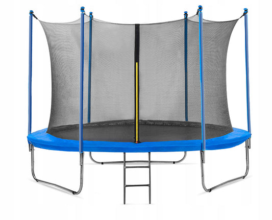 Trambulina pentru copii 305CM 'KinderVIBE din Otel, Scara de Acces inclusa ,Plasa de Protectie, Certificari de siguranta GS, TUV, CE, Multicolora