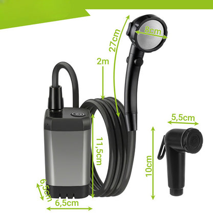 Dus portabil electric de calatorie idealSTORE, Baterie incorporata, Incarcare prin USB, Autonomie 6000mAh