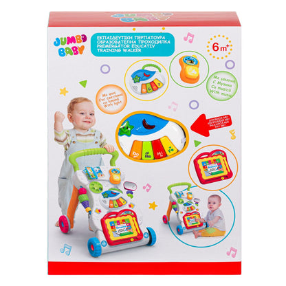 Premergator Jumbo Baby, cu tabla de desenat, multicolor, 34x12x46 cm