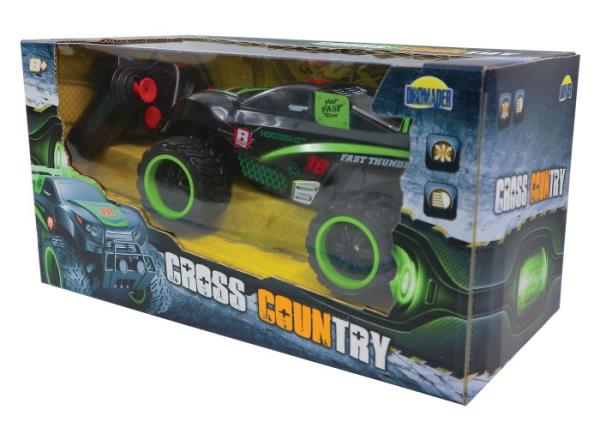 Masinuta Dromader Radio Cross Country, Telecomanda, Negru/Verde