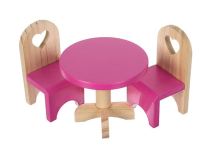 Casuta pentru Papusi XXL din Lemn Natural fara margini, 'Happy Doll House', pe 3 Etaje,Balcon, Multiple Piese de Mobilier si 4 Figurine Incluse, 90 CM Inaltime, Iluminare LED, Gratar, Piscina, Terasa