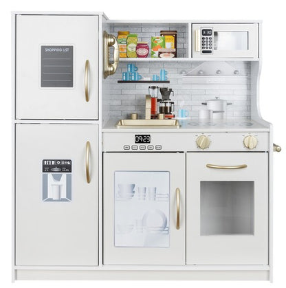 Bucatarie multifunctionala pentru copii, din lemn, Kruzzel,16807, cu lumini