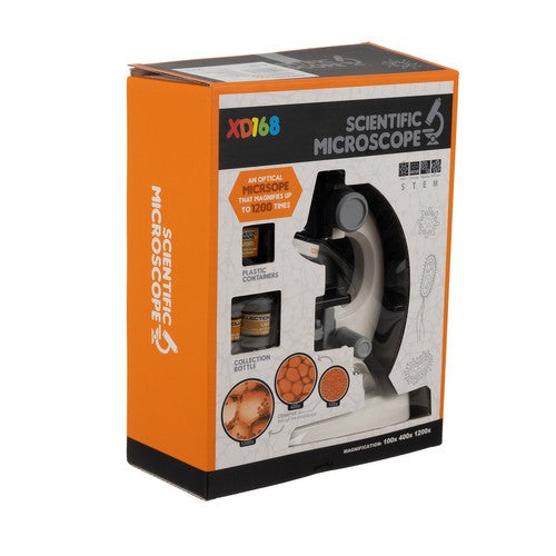 Microscop stiintific de jucarie digital CLASStitude, educational si interactiv, cu accesorii incluse, 3 dimensiuni de marire 100x, 400x si 1200x, Alb / Negru