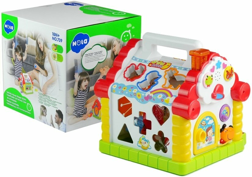 Casuta educativa Happy House, Hola Toys, cu sortator si pian