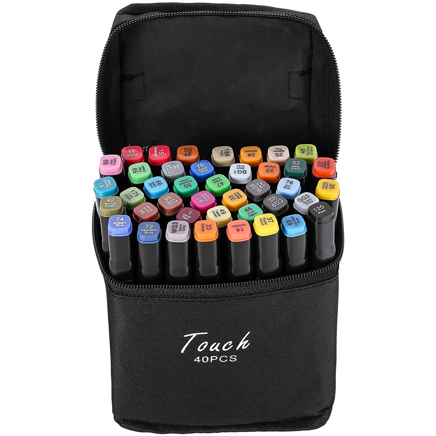 Set 40 markere colorate duble, scriere si evidentiere, geanta depozitare