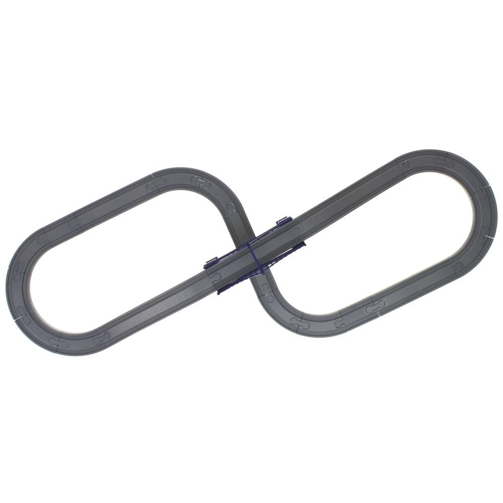 Set Trenulet de Jucarie, PoliceTrain, Locomotiva Electrica, Include Masina de Politie si Elicopter, cu Semne de Circulatie si Politist, 66 Piese, Albastru