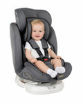 Scaun Auto Profesional Dedicat Pentru Copil, Baby Jolie IBIZA IDL Collection, 3 grupe de greutate 0-36 Kg, Rotire 360 Grade, Centuri de Siguranta in 5 Puncte, Reglarea Inaltimii, Tetierei, Spatarului, Gri