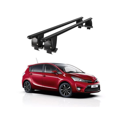 Bare transversale portbagaj auto Toyota Verso 2009-2018 idealSTORE, plafon neted, aluminiu, negru, blocare cu cheie