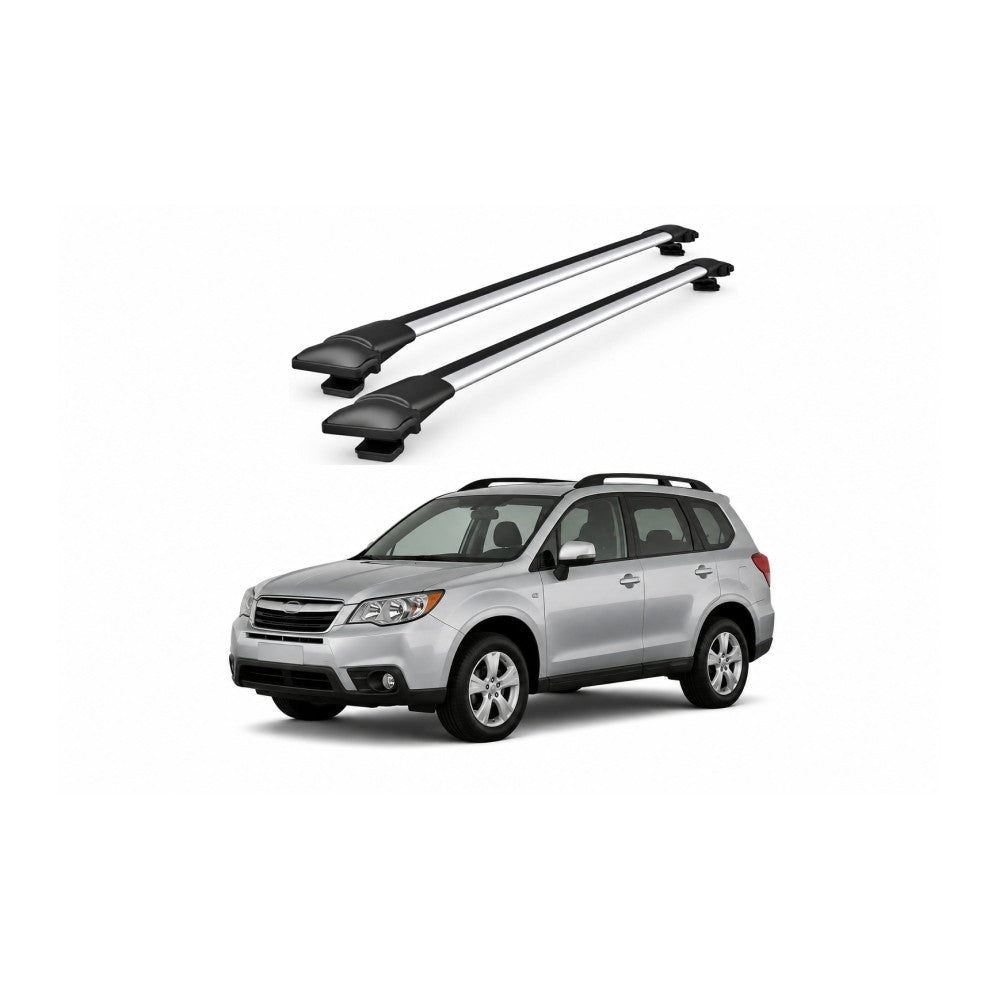Bare Portbagaj Transversale idealSTORE pentru Subaru Forester (SJ) SUV 2013-2018, 80-84 cm, Aluminiu, T-slot, Aerodinamice, Rezistenta la Coroziune, Sarcina Maxima 75 kg
