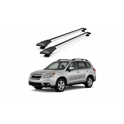 Bare Portbagaj Transversale idealSTORE pentru Subaru Forester (SJ) SUV 2013-2018, 80-84 cm, Aluminiu, T-slot, Aerodinamice, Rezistenta la Coroziune, Sarcina Maxima 75 kg