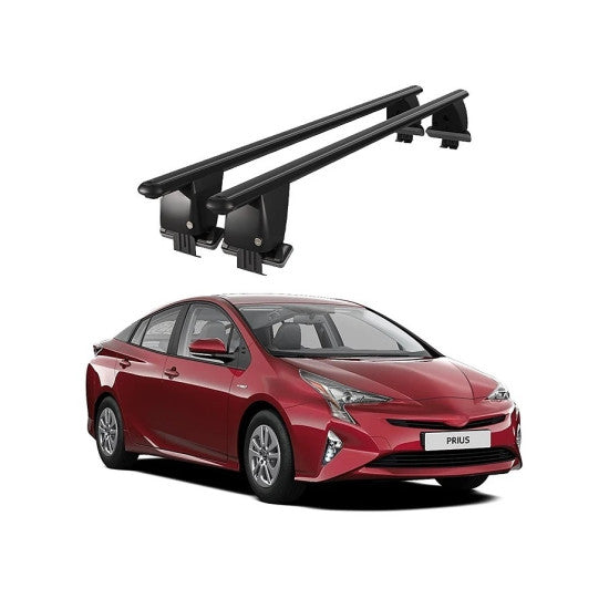 Bare transversale portbagaj auto Toyota Prius IV XW50 2015-2018 idealSTORE, plafon neted, aluminiu, negru, blocare cu cheie