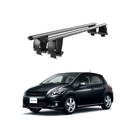 Bare transversale portbagaj auto Toyota Auris 2006-2012 idealSTORE, plafon neted, aluminiu, argintiu, blocare cu cheie