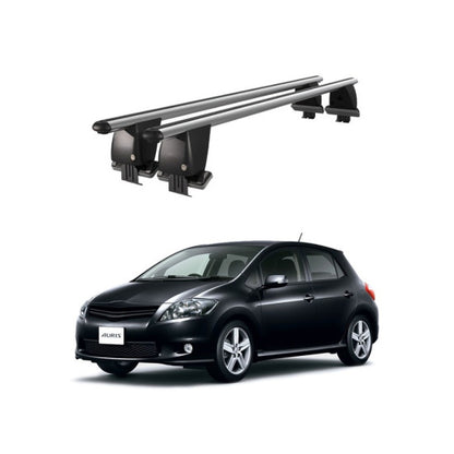 Bare transversale portbagaj auto Toyota Auris 2006-2012 idealSTORE, plafon neted, aluminiu, argintiu, blocare cu cheie