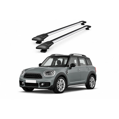 Bare Portbagaj Transversale idealSTORE pentru Mini Countryman (F60) SUV 2017-, 84 cm, Aluminiu, T-slot, Aerodinamice, Rezistenta la Coroziune, Sarcina Maxima 75 kg