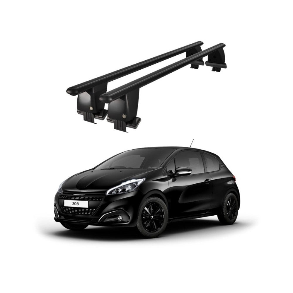 Bare transversale portbagaj Peugeot 208 2015-2019 idealSTORE, aluminiu, plafon neted, negru