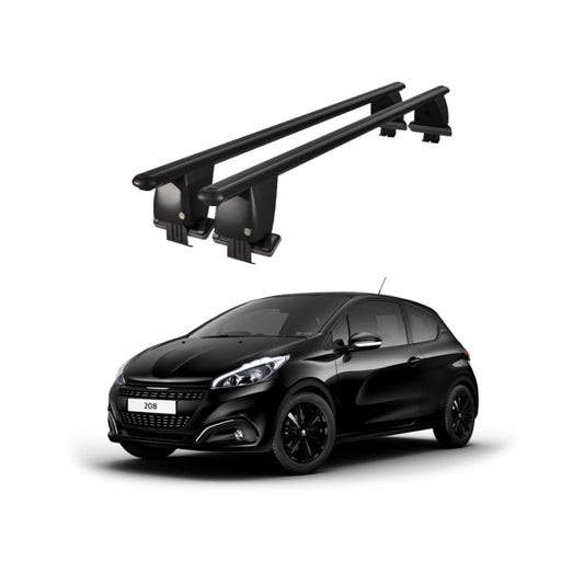 Bare transversale portbagaj Peugeot 208 2015-2019 idealSTORE, aluminiu, plafon neted, negru