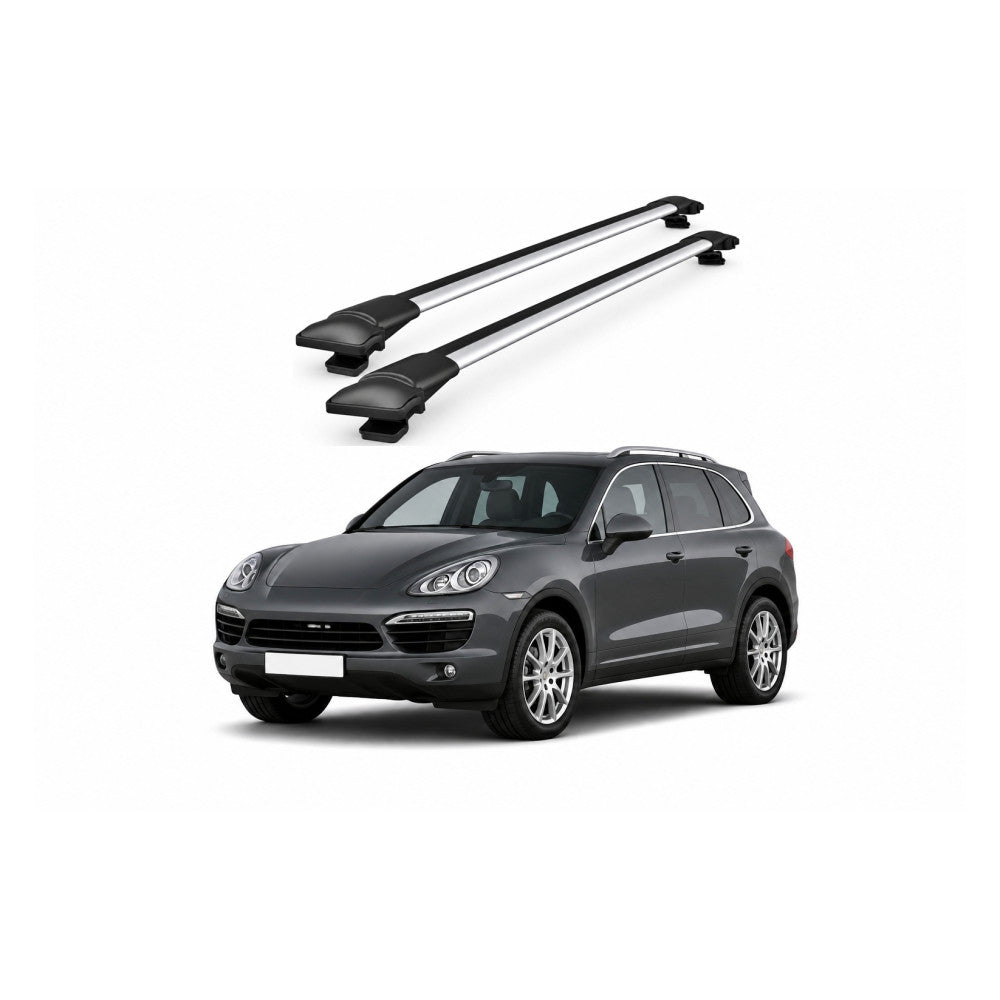 Bare Portbagaj Transversale idealSTORE pentru Porsche Cayenne (92A E2) SUV 2010-2017, 92-100 cm, Aluminiu, T-slot, Aerodinamice, Rezistenta la Coroziune, Sarcina Maxima 75 kg